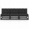 3-Sitzer-Sofa Bill mit Kissen Kiefer Massivholz