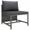 6-tlg. Garten-Lounge-Set Marcin mit Kissen Poly Rattan Grau