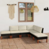 6-tlg. Garten-Lounge-Set Lilian mit Kissen Poly Rattan Schwarz