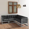 5-tlg. Garten-Lounge-Set Kelly mit Kissen Kiefer Massivholz