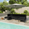 6-tlg. Garten-Lounge-Set Lennox mit Auflagen Poly Rattan Schwarz