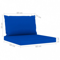 6-tlg. Garten-Lounge-Set Marian mit Blauen Kissen