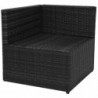 5-tlg. Garten-Lounge-Set Helgo mit Auflagen Poly Rattan Schwarz