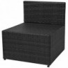 5-tlg. Garten-Lounge-Set Helgo mit Auflagen Poly Rattan Schwarz