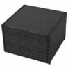 5-tlg. Garten-Lounge-Set Helgo mit Auflagen Poly Rattan Schwarz