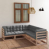 5-tlg. Garten-Lounge-Set Kendrick mit Kissen Kiefer Massivholz