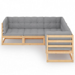 5-tlg. Garten-Lounge-Set Kendrick mit Kissen Kiefer Massivholz