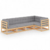 5-tlg. Garten-Lounge-Set Kennedy mit Kissen Kiefer Massivholz