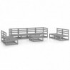 9-tlg. Garten-Lounge-Set Santo Grau Kiefer Massivholz