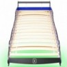 Kinderbett mit LED im Rennwagen-Design 90 x 200 cm Blau