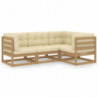 4-tlg. Garten-Lounge-Set Giselle mit Kissen Kiefer Massivholz