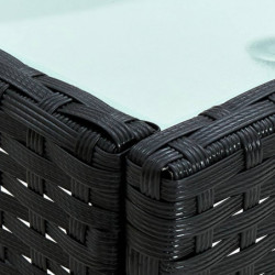 5-tlg. Garten-Lounge-Set Helin mit Auflagen Poly Rattan Schwarz