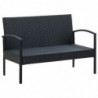 5-tlg. Garten-Lounge-Set Helin mit Auflagen Poly Rattan Schwarz