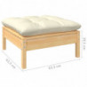 6-tlg. Garten-Lounge-Set Matej mit Creme Kissen Massivholz Kiefer