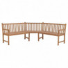 Garten-Eckbank 185x185x90 cm Massivholz Teak