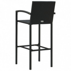 5-tlg. Gartenbar-Set Koa Poly Rattan Schwarz