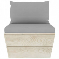 Garten-Palettensofa 4-Sitzer mit Kissen Fichtenholz