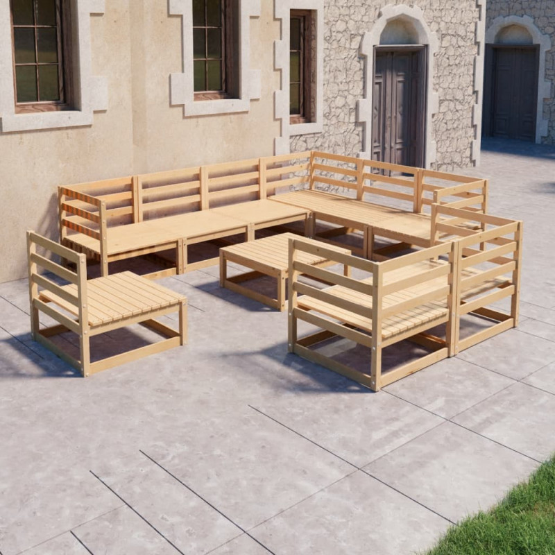 10-tlg. Garten-Lounge-Set Amandus Massivholz Kiefer