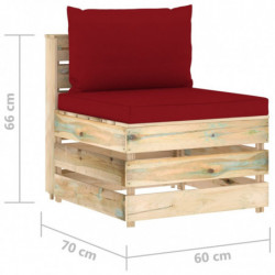 5-tlg. Garten-Lounge-Set Konane mit Kissen Grün Imprägniertes Holz