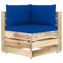 5-tlg. Garten-Lounge-Set Konani mit Kissen Grün Imprägniertes Holz