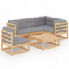 6-tlg. Garten-Lounge-Set Mattis mit Kissen Massivholz Kiefer