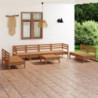 9-tlg. Garten-Lounge-Set Semon Honigbraun Massivholz Kiefer