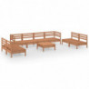 9-tlg. Garten-Lounge-Set Semon Honigbraun Massivholz Kiefer