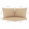 6-tlg. Garten-Lounge-Set Maui Kissen Beige Kiefer Imprägniert