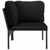 6-tlg. Garten-Lounge-Set Levke mit Auflagen Schwarz PVC
