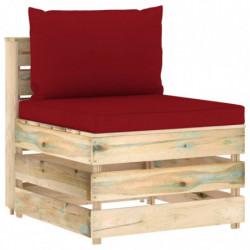 4-Sitzer-Gartensofa Espen mit Kissen Grün Imprägniertes Holz