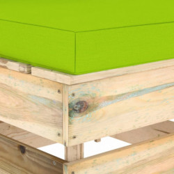 4-Sitzer-Gartensofa Estefania mit Kissen Grün Imprägniertes Holz
