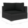 5-tlg. Garten-Lounge-Set Hella mit Auflagen Poly Rattan Schwarz