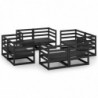 8-tlg. Garten-Lounge-Set Rafael Schwarz Massivholz Kiefer