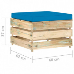 5-tlg. Garten-Lounge-Set Kosmas mit Kissen Grün Imprägniertes Holz