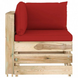 5-tlg. Garten-Lounge-Set Kosmo mit Kissen Grün Imprägniertes Holz