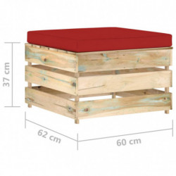5-tlg. Garten-Lounge-Set Kosmo mit Kissen Grün Imprägniertes Holz