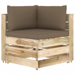 5-tlg. Garten-Lounge-Set Kostja mit Kissen Grün Imprägniertes Holz