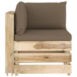 5-tlg. Garten-Lounge-Set Kostja mit Kissen Grün Imprägniertes Holz