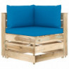 4-Sitzer-Gartensofa Estella mit Kissen Grün Imprägniertes Holz