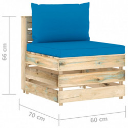 4-Sitzer-Gartensofa Estella mit Kissen Grün Imprägniertes Holz
