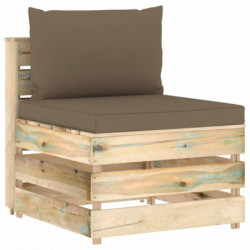 4-Sitzer-Gartensofa Ester mit Kissen Grün Imprägniertes Holz