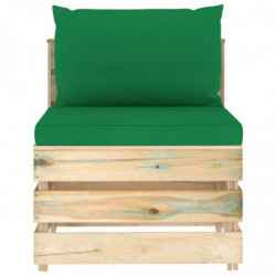 5-tlg. Garten-Lounge-Set mit Kissen Grün Imprägniertes Holz