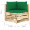 5-tlg. Garten-Lounge-Set mit Kissen Grün Imprägniertes Holz