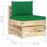 5-tlg. Garten-Lounge-Set mit Kissen Grün Imprägniertes Holz