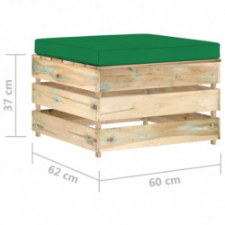 5-tlg. Garten-Lounge-Set mit Kissen Grün Imprägniertes Holz