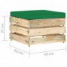 5-tlg. Garten-Lounge-Set mit Kissen Grün Imprägniertes Holz