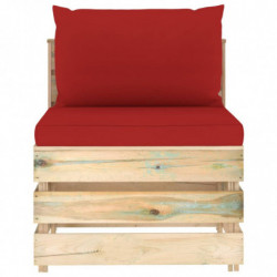 5-tlg. Garten-Lounge-Set Kudret mit Kissen Grün Imprägniertes Holz