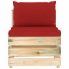 5-tlg. Garten-Lounge-Set Kudret mit Kissen Grün Imprägniertes Holz