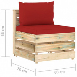 5-tlg. Garten-Lounge-Set Kudret mit Kissen Grün Imprägniertes Holz
