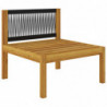 6-tlg. Garten-Lounge-Set Maxime mit Kissen Cremeweiß Massivholz Akazie